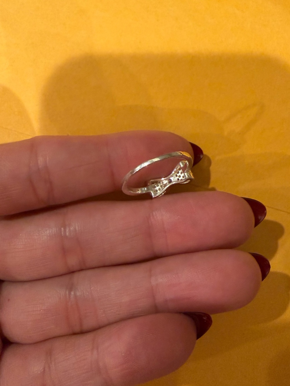 Silver Bow Pavé Crystal Ring - Elegant Women’s Jewelry - Picture 6 of 8